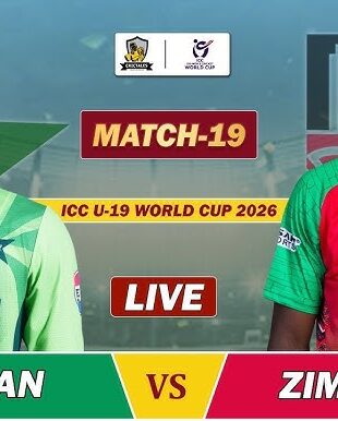 Pakistan vs Zimbabwe U19 World Cup match