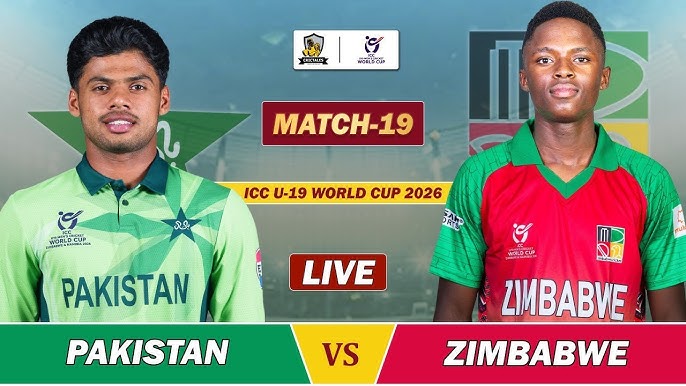 Pakistan vs Zimbabwe U19 World Cup match